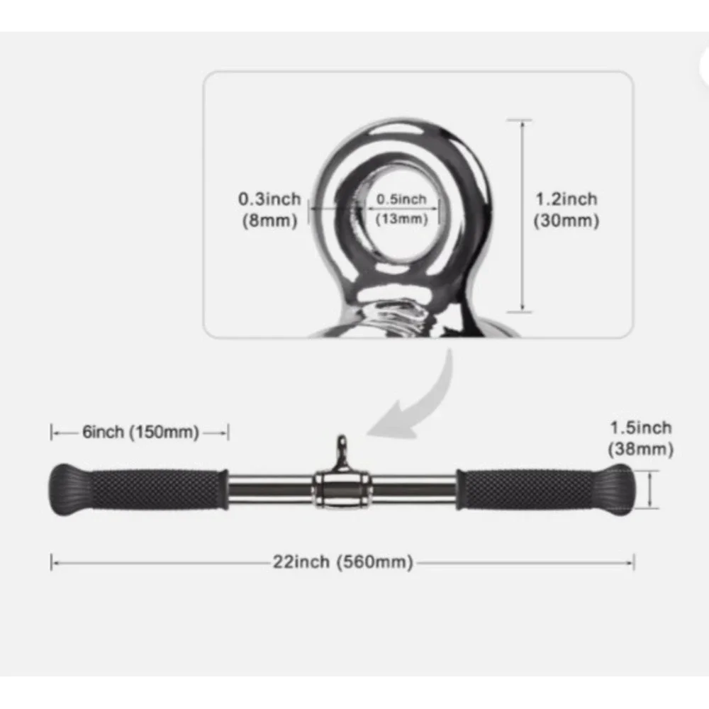 Rotating Straight Bar Cable Machines Attachments for Gym, Pull Down Bar Press...